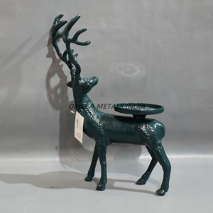 Escultura de Reno navideño hecha a mano personalizada con brillo metálico suave y astas detalladas para acentos festivos para el hogar - Product Image 5