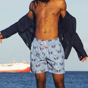 Men's Regular Fit Iridescent Swim Shorts <b>100</b>% <b>Nylon</b> Polyamide with Side Slip Pockets Elasticated Mid-Waist Anti-Wrinkle Blue - Product Image 6