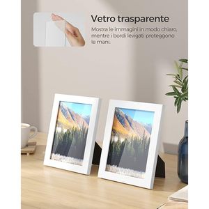 SONGMICS Ensemble de 3 cadres photo en verre blanc RPF33WT 13 x 18 cm E1 MDF pour cadeaux et souvenirs - Product Image 6