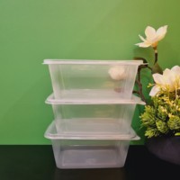Livraison rapide 34oz Rectangle Forme PP Récipient Alimentaire En Plastique avec Couvercle À Emporter Boîte D'emballage Transparent clair Micro-ondes