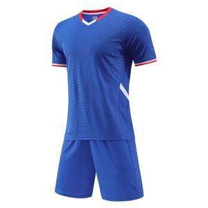 Ensemble de maillot de football à manches courtes de haute qualité pour hommes, uniforme de football pour adultes, maillot de football bleu pour garçon, nom personnalisé, numéro DIY - Product Image 1