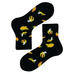 Banana Patterned <b>Knitted</b> Kids' Dress Socks Breathable Crew and Ankle High Leg Warmers <b>for</b> Summer Cartoon and <b>Animal</b> <b>Pattern</b> - Product Image 1