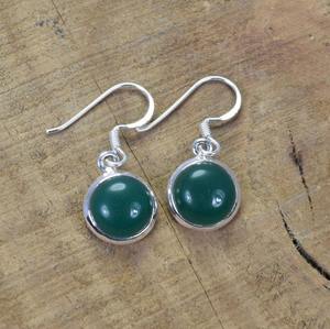 Gran oferta de pendientes Jaipur, joyería de piedras preciosas de ónix verde, pendientes de plata de ley sólida 925 para mujeres y niñas, Pendientes colgantes de plata - Product Image 2