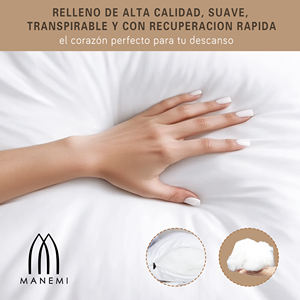 Almohada de Cama Manemi 100% Poliéster, Rectangular, Lavable, Cómoda, con Soporte para Dormir - Product Image 4