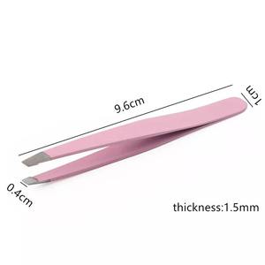 Eyebrow Tweezers Colorful Beauty <b>Hairs</b> <b>Makeup</b> Tools Stainless Steel Slanted Eyebrow Tweezers - Product Image 2