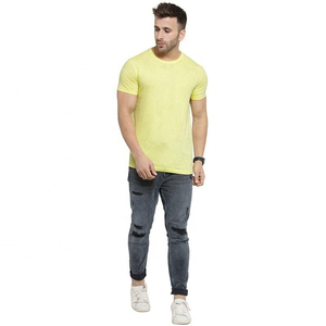 T-shirt col rond pour hommes en gros 100% coton léger séchage rapide couleur unie décontracté à manches courtes imprimé meilleure qualité T-shirt tricoté - Product Image 6
