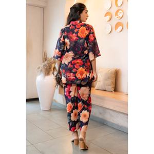 ชุดเสื้อสูทผ้าฝ้ายลายดอกไม้สีฟ้าสำหรับผู้หญิง xs/xs เสื้อเบลเซอร์ลำลองทันสมัยทันสมัยทันสมัยแฟชั่นฤดูร้อน - Product Image 2