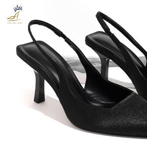 Zapatos de Tacón Alto con Punta en Pico y Tira Trasera de 7cm, Satén y PU, Marca Personalizada, Alta Calidad OEM/ODM, Fábrica en Vietnam - Product Image 3