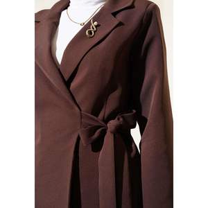 ชุด2ชิ้นแจ็กเก็ตผูกข้างสีน้ำตาล - Product Image 1