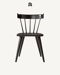 Silla de Comedor de Madera Negra, Silla Auxiliar con Estructura de Madera Resistente, Diseño Minimalista para Muebles de Hogar, Hotel, Apartamento, Villa - Product Image 1