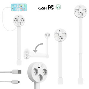 電気コンセントエクステンダースタンドデスク用,EU電気コンセントプラグウォールアウトレットエクステンダーエクステンダーウォールソケット - Product Image 2