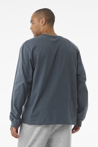 Camiseta Unisex de Manga Larga de Punto Jersey, Cuello Redondo, Estilo Lavado Suave, Ropa de Calle, Gimnasio, Ropa Casual, Fabricación al por Mayor OEM - Product Image 3