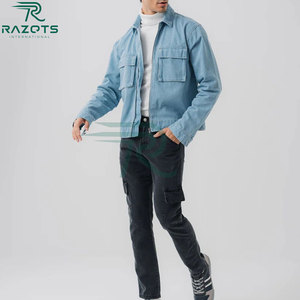 Veste de camionneur classique abordable, deux poches poitrine & veste de camionneur bleue standard, prix de gros - Product Image 4