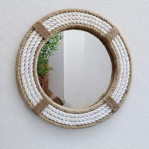 Espejo de Pared Redondo de Vidrio de Excelente Calidad, Hecho a Mano, Ecológico y Moderno, Decoración para Interiores de Casa y Hotel - Product Image 1