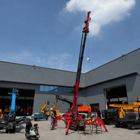 Grue araignée mobile 3 tonnes, grue araignée chenillée compacte 2T, diesel, batterie, électrique, avec flèche de levage, nacelle élévatrice, élévateur de vitres en option