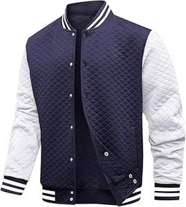 Veste universitaire pour homme MJ2025 en cuir PU personnalisé avec col montant et traitement de revêtement pour les marques de vêtements - Product Image 1