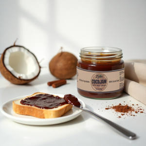 L'amor CocoJam personnalisable avec du vrai cacao, sachet de 1 kg |   Confiture de noix de coco avec du vrai cacao |   OEM - Product Image 2
