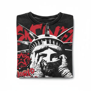 High Quality Eco-Friendly Heavyweight Boxy Oversized Streetwear T-<b>Shirt</b> Custom Screen Print Heavy Cotton Cropped Graphic <b>Men</b> - Product Image 3