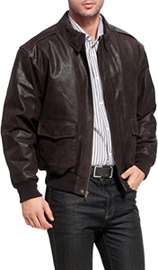 Winter Plus Size High Quality Formal Fashion Front Zipper Genuine Leather Canvas Waterproof Windproof Stand <b>Jacket</b> for <b>Men</b> - Product Image 4