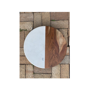 Diseño Mármol y madera Lazy Susan Madera diferente Color natural y diseño de madera Mármol Lazy Susan India Fabricación - Product Image 3