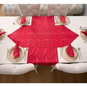 Ensemble de chemins de table 2 pièces 100% coton avec 1 chemin triangulaire 50x150cm et 1 chemin rectangulaire 50x150cm décoratif - Product Image 3