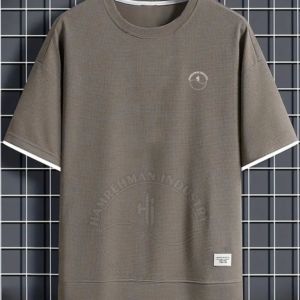 High Street Style Hombres Manga corta O-cuello 100% Algodón Jersey Camisetas Impresión digital Patrón de letras en camisetas de diseño en blanco - Product Image 5