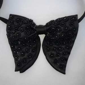 2025 Custom Logo Silk Wool Jacquard Wedding <b>Bow</b> <b>Tie</b> for <b>Men</b> Embroidered Pattern New Arrival Excellent for Parties Export Quality - Product Image 1