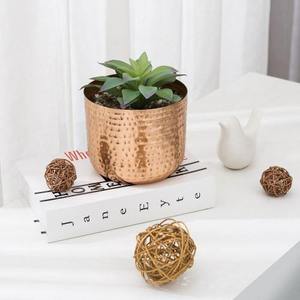 Maceta de cobre y Metal grande de estilo martillado moderno, versátil, para interiores y exteriores, a prueba de fugas, maceta de hierro, diseño de jardín para guardería - Product Image 5
