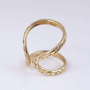 ANENJERY Joyería Geométrica Impermeable Chapada en Oro de 18K Anillo Abierto de Doble Capa Hueco para Mujer - Product Image 5