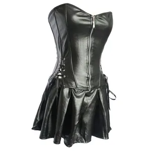 Eo Đen huấn luyện viên trên Bust Corset Tops giữ gìn Phong Cách Gothic Áo khoác cho Phụ nữ sexy ren lên đóng cửa loại bán buôn tùy chỉnh