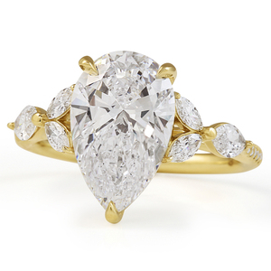 3.17 Carat Pear Shape Lab Diamond Seven-Stone <b>Ring</b> Elegant Diamond <b>Rings</b> Collection - Product Image 1