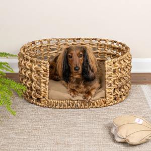 Best Selling Handmade Wicker Water Hyacinth Pet <b>Bed</b> Eco Friendly Handwoven Natural Round Cat <b>Dog</b> <b>Bed</b> Wholesale Factory Supplier - Product Image 4