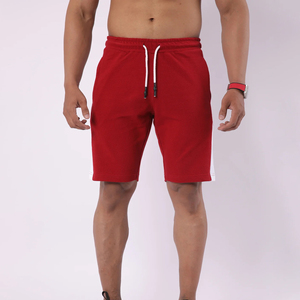 Short d'entraînement en polyester rouge de qualité supérieure avec décoration à motifs Short d'entraînement de sport Short de fitness confortable pour hommes - Product Image 2