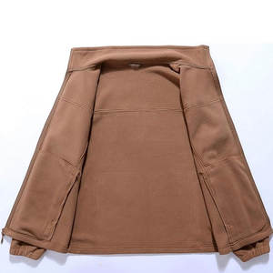 Veste en polaire thermique épaisse de 320 GSM, couleur camel, pour le travail en hiver, vente en gros OEM, veste à fermeture éclair intégrale - Product Image 3