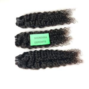 Cuticle Aligned Deep Wave Virgin Indian Weave 100 Percent Natural Indian Curly Bundles Human <b>Hair</b> <b>Extensions</b> - Product Image 5