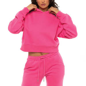 ชุดวอร์มผ้าฝ้าย เสื้อครอป กางเกงจ็อกเกอร์ เสื้อสเวตเชิ้ต 2 ชิ้น ชุดวอร์มฤดูหนาวสำหรับผู้หญิง ชุดวอร์มผ้าระบายอากาศ ชุดวอร์มผู้หญิง - Product Image 2