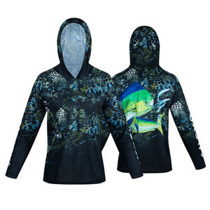 Vêtements de pêche hommes à manches longues maille ventilé chemises de pêche UV personnalisé UPF50 + Protection solaire évacuation de l'humidité Polyester Spandex - Product Image 6