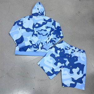 Chándal personalizado OEM deportivo de dos piezas, chándal corto de nailon con cremallera, chaqueta cortavientos, conjunto corto de chándal para hombre - Product Image 2