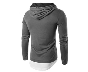 Automne hommes à capuche Simple gris pull 100% Polyester et coton mélange Sublimation épais sweats à capuche prix de gros - Product Image 2