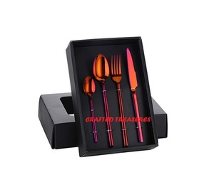 Meilleures ventes, fabriqué en Inde, couverts en acier inoxydable, argenterie, rose mat poli, couteau, fourchette, cuillère, ensemble de couverts - Product Image 1