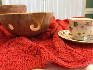 Beautiful 8 Inch Bamboo Yarn Bowl Antique Handmade Premium Beech Wood Yarn Bowl for Knitting Crocheting - Product Image 3