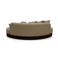 Sofá de Cuero Curvo Minimalista Moderno, Sofá Curvo Bicolor con Cojines Decorativos para Recepción y Salón