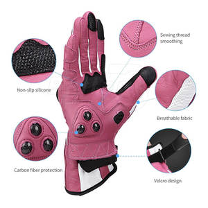 <b>Leather</b> Gloves for Men and Women Winter Riding Motorbikes With Fleece Thickening to Keep Warm Touch Screen - Product Image 5