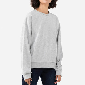 Personnalisé décontracté femmes surdimensionné uni prix bon marché couleur unie vêtements d'hiver col haut coton polaire respirant femmes sweatshirts - Product Image 1