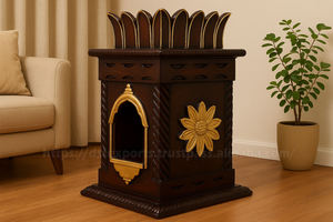 Handcrafted Teak Wooden Tulsi Stand for Hindu Homes Tulsi Stand For Pooja <b>Decorative</b> Tulsi Platform Indoor & Outdoor <b>UK</b> Factory - Product Image 5