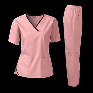 Ensemble de gommages à col en V Wonderwork pour femmes, pantalon médical tricoté et uniforme de femme de chambre - Product Image 5