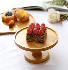 แท่นวางเค้กไม้ทรงกลมสีน้ำตาลเรียบง่ายสำหรับเค้กที่หรูหราสินค้าออกใหม่ - Product Image 2