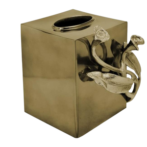 Lujoso servilletero decorativo para mesa de hogar y Hotel, caja de pañuelos martillada de calidad de lujo con función organizadora de acento Floral - Product Image 4