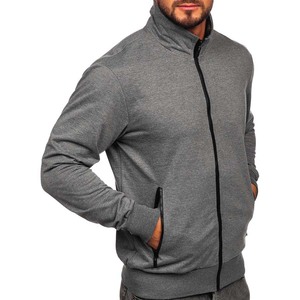 Veste polaire à fermeture éclair complète pour hommes, gris foncé, vêtements d'extérieur et urbains personnalisés - Product Image 4
