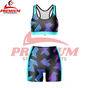 ชุดชั้นในกีฬาแบบมีฟองน้ำและกางเกงขาสั้นสำหรับผู้หญิง พิมพ์โลโก้ตามสั่ง ระบายอากาศได้ดี เป็นมิตรกับสิ่งแวดล้อม เหมาะสำหรับออกกำลังกายและโยคะ - Product Image 3